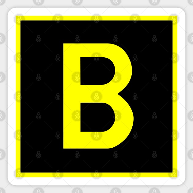 B - Bravo - FAA taxiway sign, phonetic alphabet Sticker by Vidision Avgeek